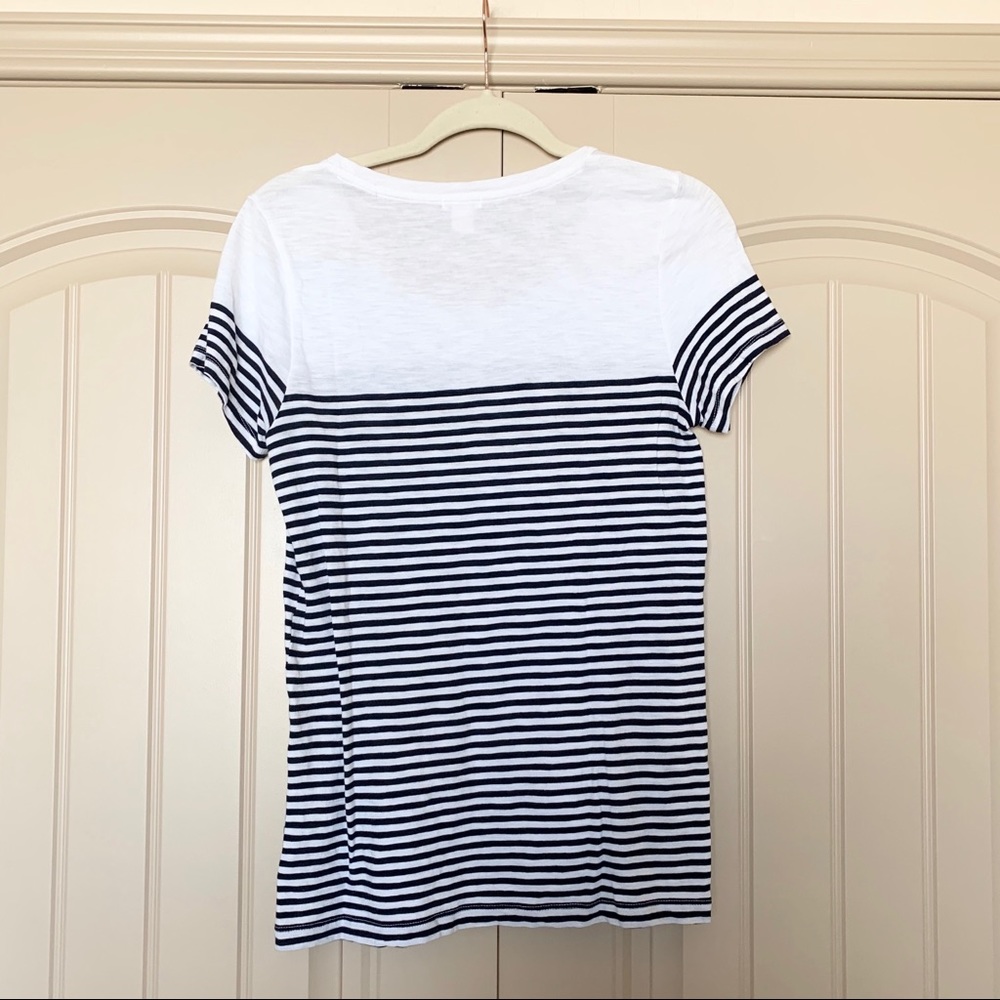 J.Crew Black and White Stripe T-Shirt - Picture 2 of 3